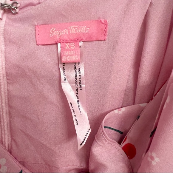 SUGAR THRILLZ Cherry Print Mini Dress Size XS - Picture 5 of 7